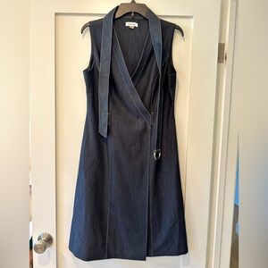 Elegant Calvin Klein Denim Belted Sleeveless Dress
